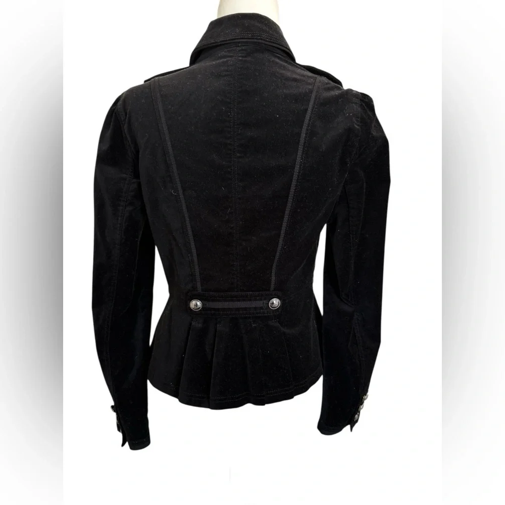 White House Black Market Black Velvet Blazer Jacket W’s 6 Fitted Button Front - Picture 3 of 10